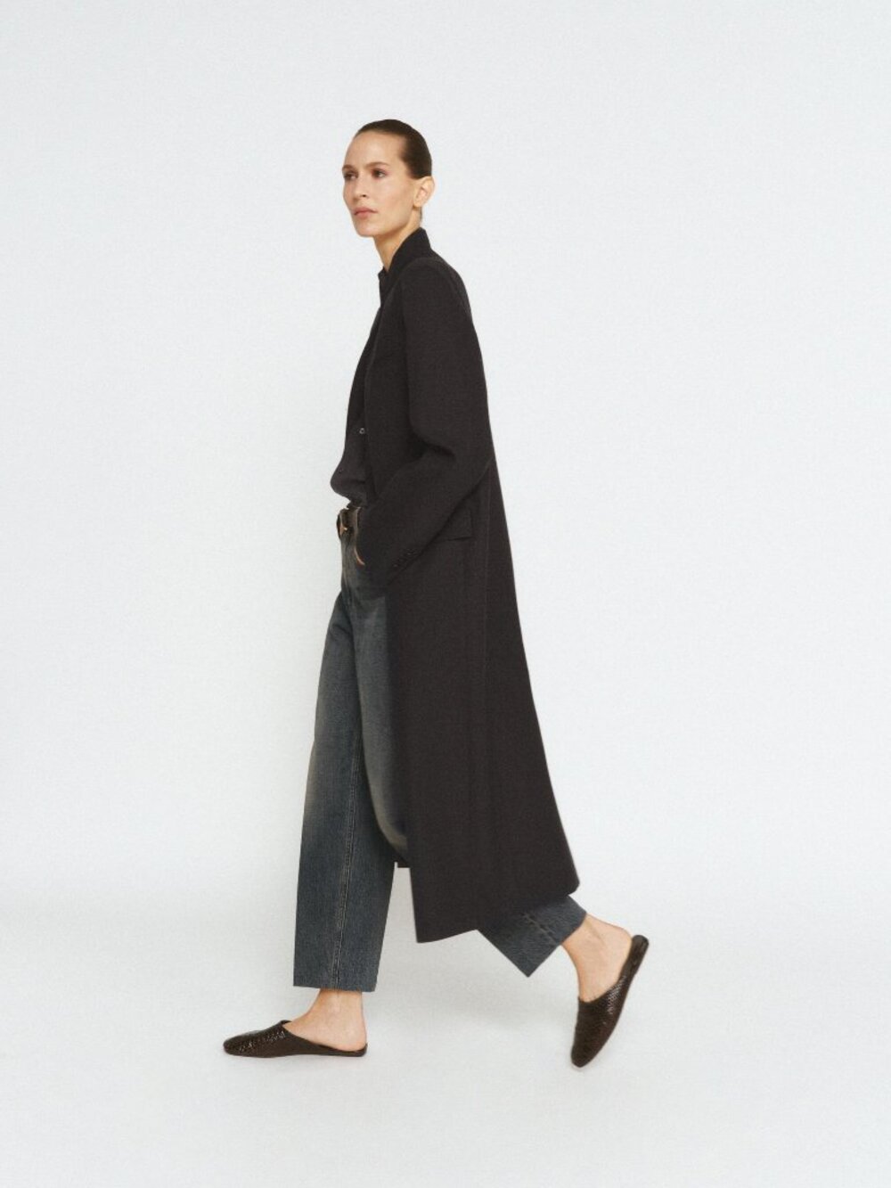 ZARA ZW COLLECTION LIMITED EDITION WOOL BLEND FROCK COAT size S